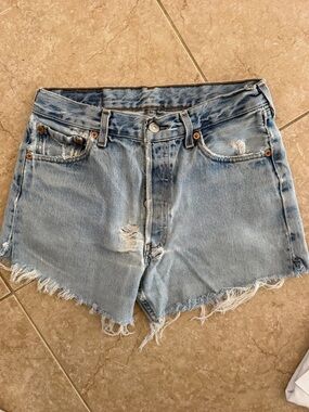 Vintage Levi’s Light Wash Distressed Denim Cutoff Shorts